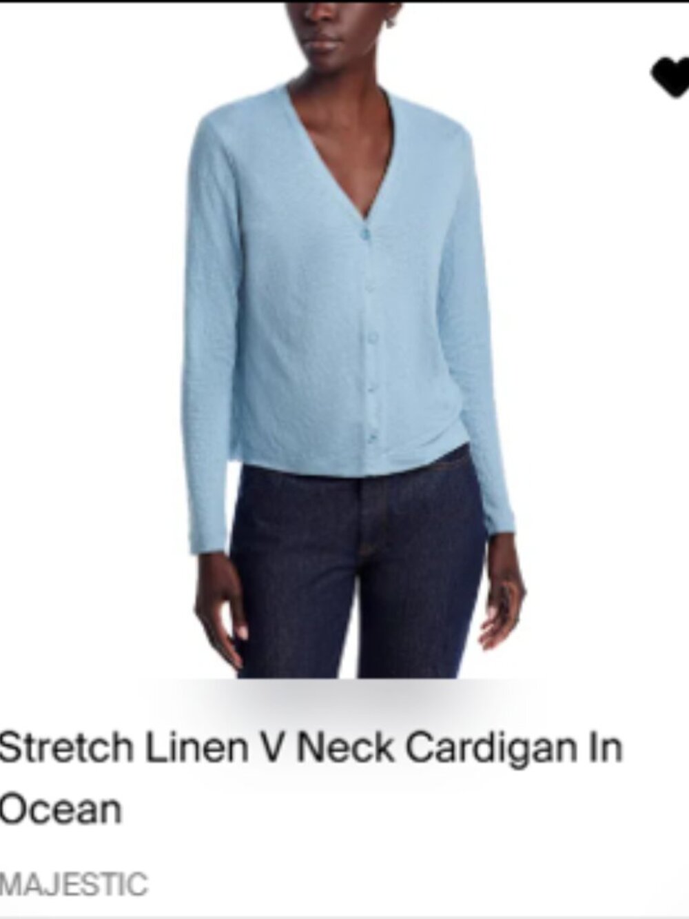 NWOT Majestic Filatures Linen Cardigan - Ocean, size 3/Large
